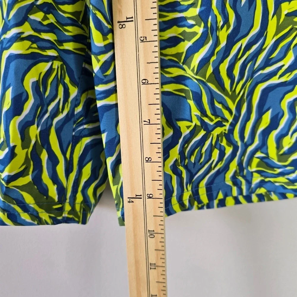 Nike Swim Shorts Men's Size 34 Blue Yellow Zebra Print Board Shorts